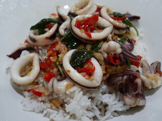 Spicy squid salad
