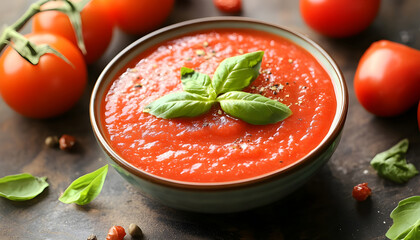 Juicy fresh tomato with rich tomato sauce