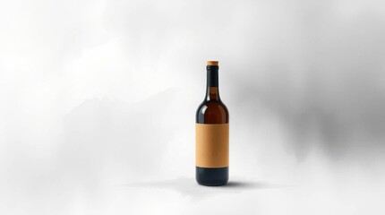 Obraz premium Elegant bottle isolated against a minimalist light backdrop, perfect for beverage presentation and design.