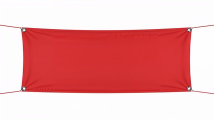 Vibrant red banner with grommets