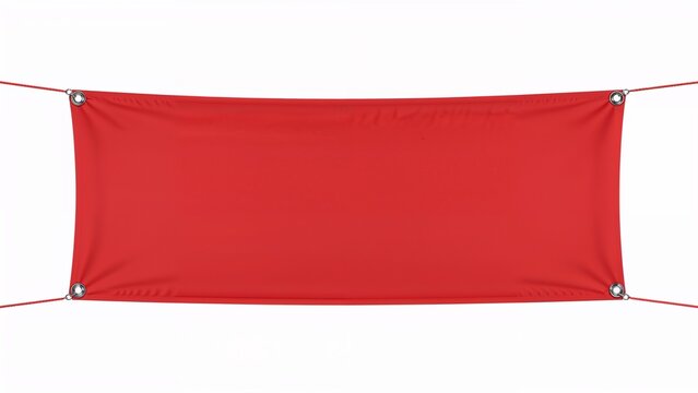 Vibrant red banner with grommets