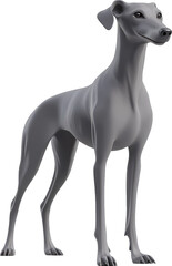 Elegant Greyhound Dog Rendered in Detailed, Smooth, and Isolated Studio Portrait