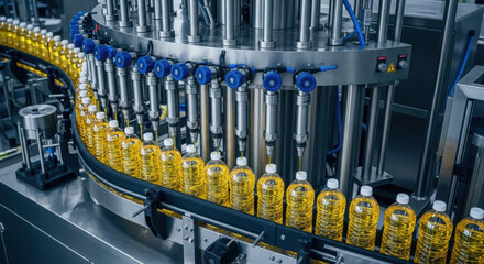 Oil filling machine production line for food industry automated process liquid bottling factory equipment