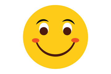 Fototapeta premium Happy Smiley Face Emoji Clipart Vector EPS on White Background