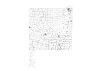 Clinton highway map. Clean vector design, focused on road network for visualization or print.