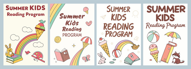 Vibrant and Playful Summer Reading Program for Kids Engaging Poster Designs to Inspire Young Readers