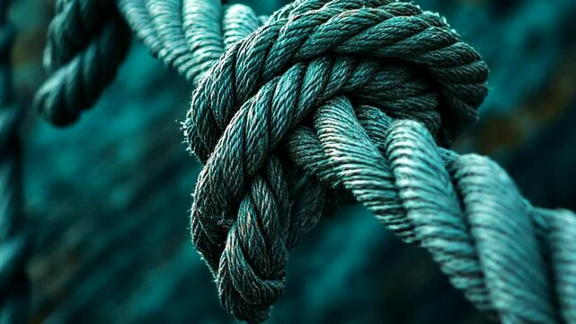 Close-up of a tightly knotted rope
