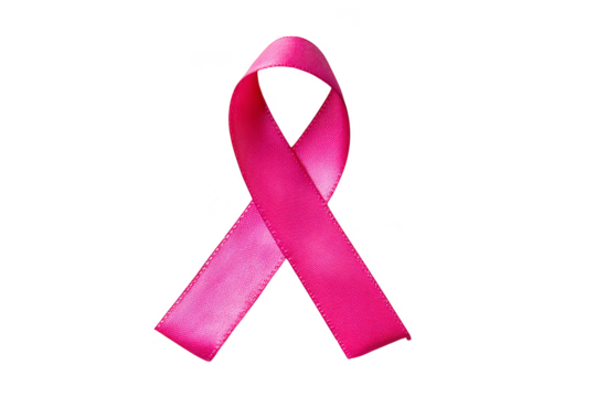 Pink Ribbon Awareness Symbol on transparent background perfect for Breast Cancer support campaigns and health awareness initiatives promoting a fight against disease.