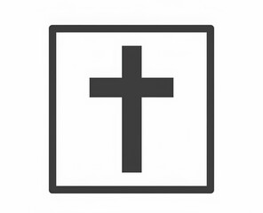 Obraz premium Simple Christian Cross Symbol in a Square Frame ideal for religious designs websites apps and presentations