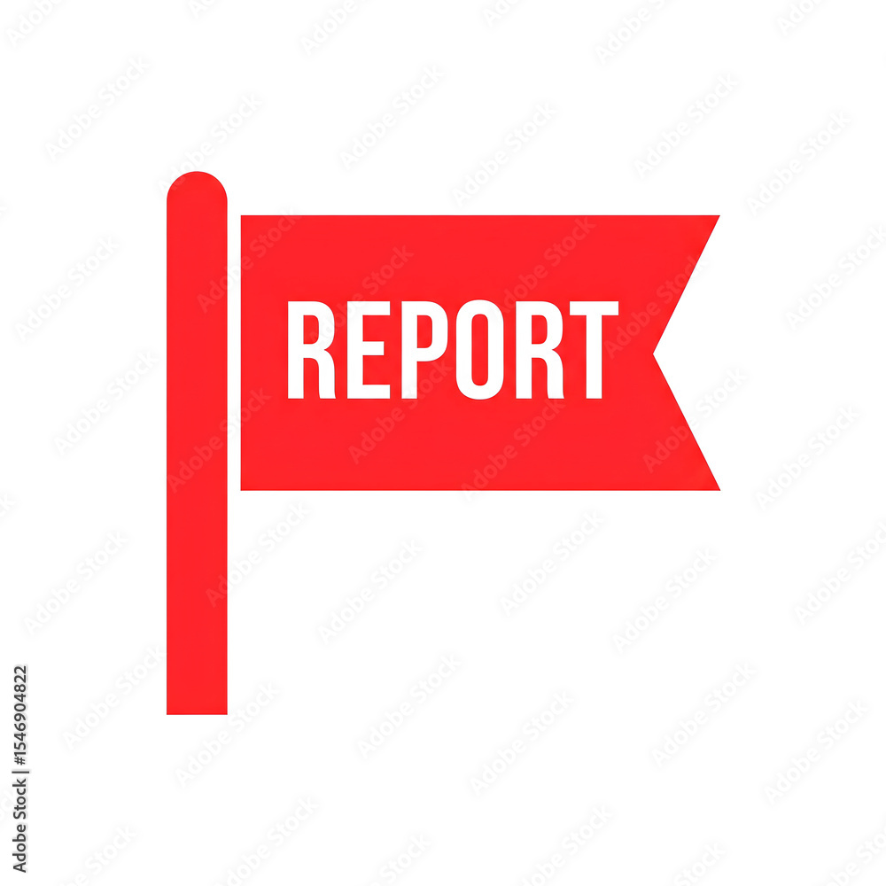 Poster red flag report icon website design element for business presentations and reports