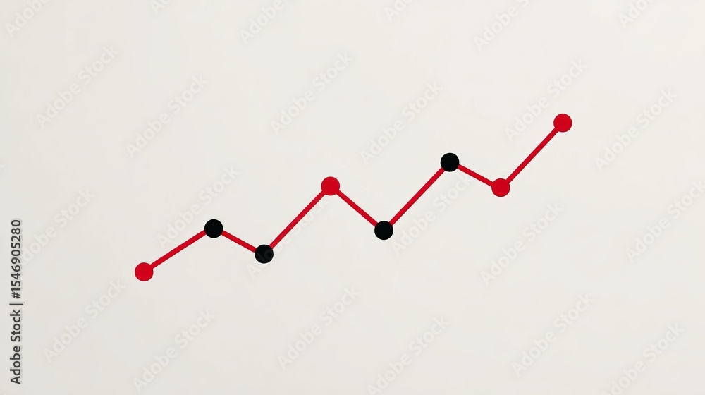 Poster abstract red black line graph minimalist modern business chart financial growth success data visuali