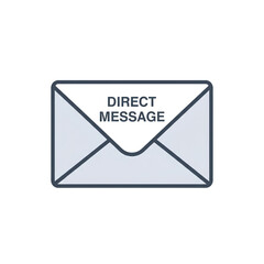 A simple envelope icon displays a direct message notification ideal for communication apps websites...