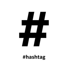 Bold Hashtag Symbol Graphic Design Element for Social Media Posts and Web Design Projects