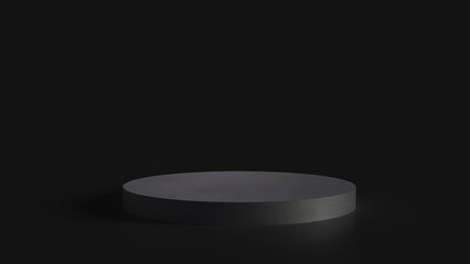 The Black podium for Advertising or present concept 3d Rendering.