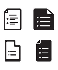 Minimalist Document and List Icon Set Collection

