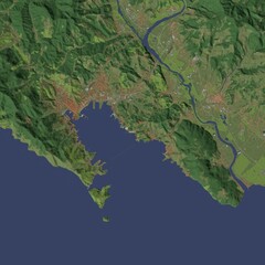 3D illustration of city and urban in La Spezia Italy