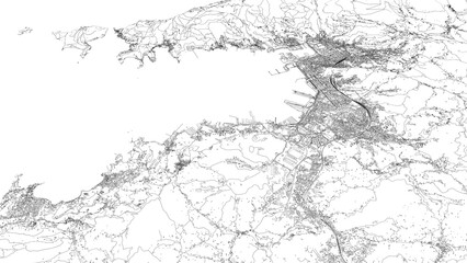 Obraz premium 3D illustration of city and urban in La Spezia Italy