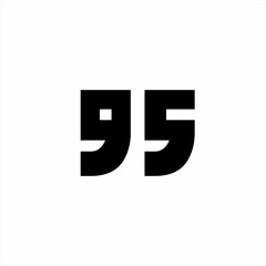 Unique ninety-five number logo design.