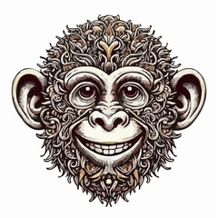 alternative digital art of a smiling monkey 59