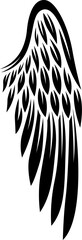 vintage black wing engraved illustration	
