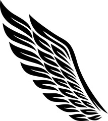 vintage black wing engraved illustration	
