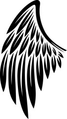 vintage black wing engraved illustration	
