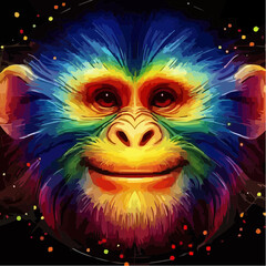 alternative digital art of a smiling monkey 7