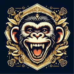 Obraz premium alternative digital art of a smiling monkey 2