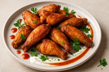 Crispy golden chicken wings with perfect seasoning and restaurant-quality presentation