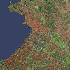 3D illustration of city and urban in Naples Italy