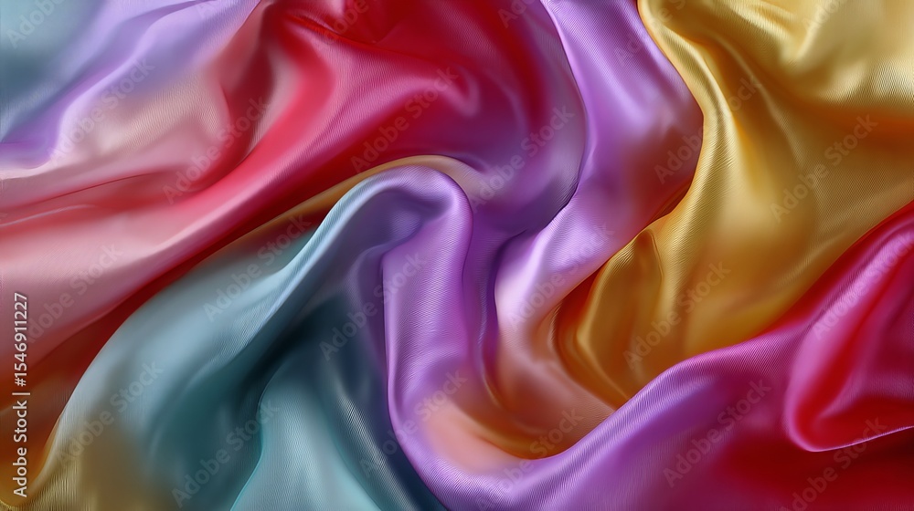 Poster abstract colorful silk fabric texture background elegant smooth soft draped rainbow gradient pastel 