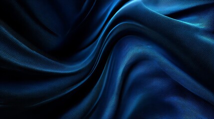 Fototapeta premium Elegant Deep Blue Silk Fabric Texture Background Luxurious Soft Draped Waves Abstract Design Rich Indigo Textile Material Smooth Surface Subtle Pattern Premium Quality Digital 