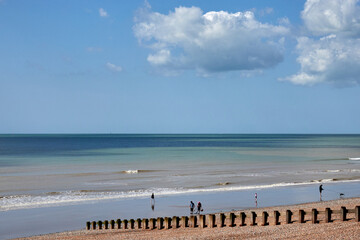 Fototapeta premium Hilltop to Horizon – Hastings Coastline Panorama, England
