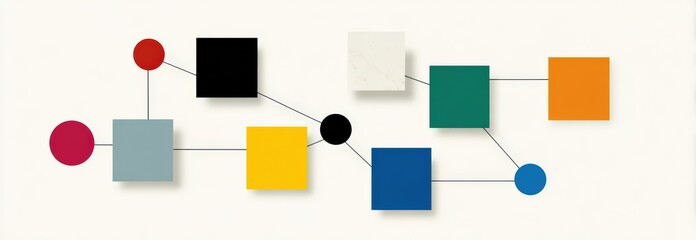 Minimalist design with colorful connected squares for modern decor and art projects