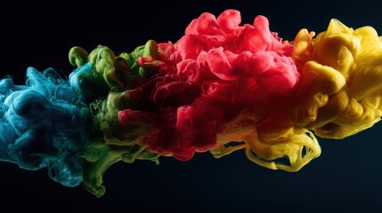 Obraz premium Captivating Swirling Smoke Shapes in Vibrant Colors Against a Dark Background - Stunning Abstract Art Photography