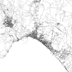 3D illustration of city and urban in Salerno Italy