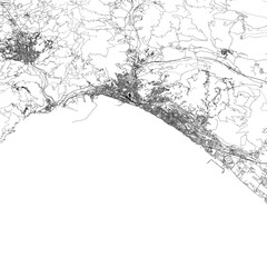 3D illustration of city and urban in Salerno Italy