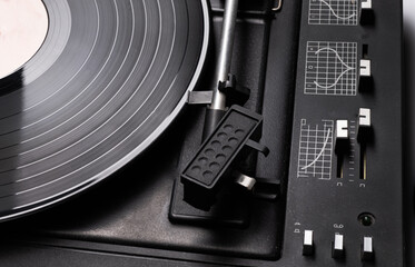 vintage vinyl record player for background music