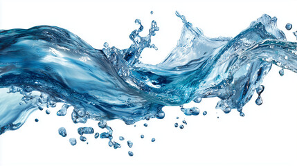 Splash of clear blue water isolated on white
