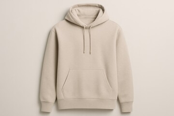 Minimalist blank hoodie garment displayed for custom design and branding applications