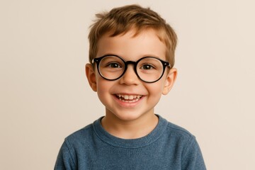 Adorable African American child wearing oversized glasses with charming personality