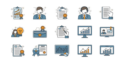 set of business icons