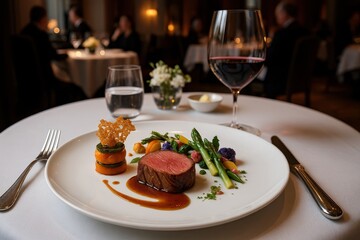 Fine dining culinary experience featuring seasonal ingredients and innovative cooking techniques in upscale restaurant