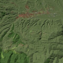 3D illustration of city and urban in Cosenza Italy