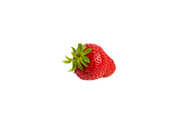 Single strawberry – PNG, front view, isolated on transparent background