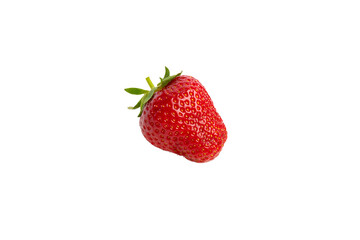 Single strawberry – PNG, front view, isolated on transparent background