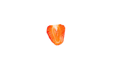 Half strawberry – PNG, front view, isolated on transparent background
