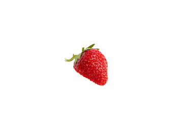 Single strawberry – PNG, front view, isolated on transparent background