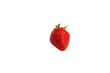 Single strawberry – PNG, front view, isolated on transparent background