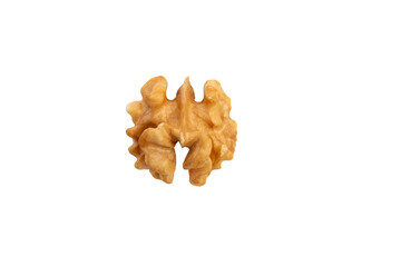Single walnut kernel – PNG, top view, isolated on transparent background